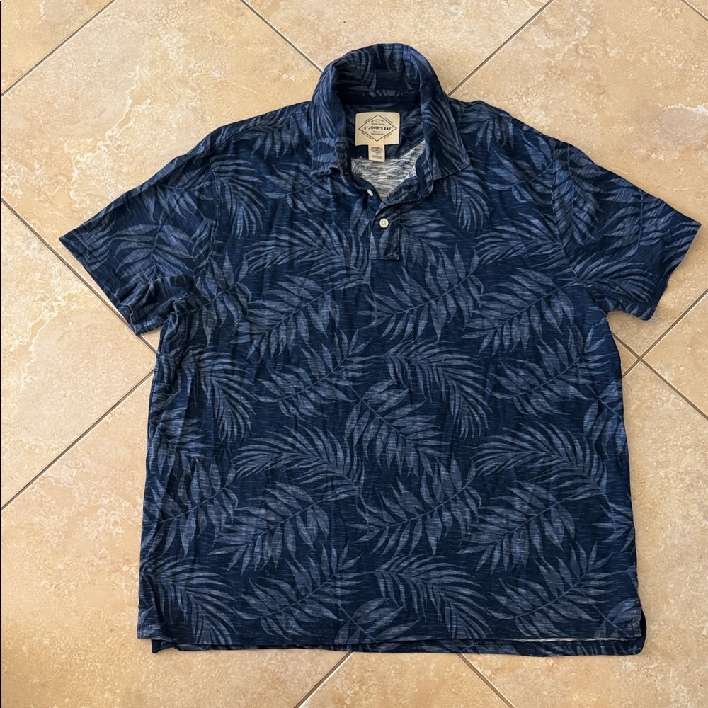 St. John's Bay Blue Leaf Print Men's Shirt